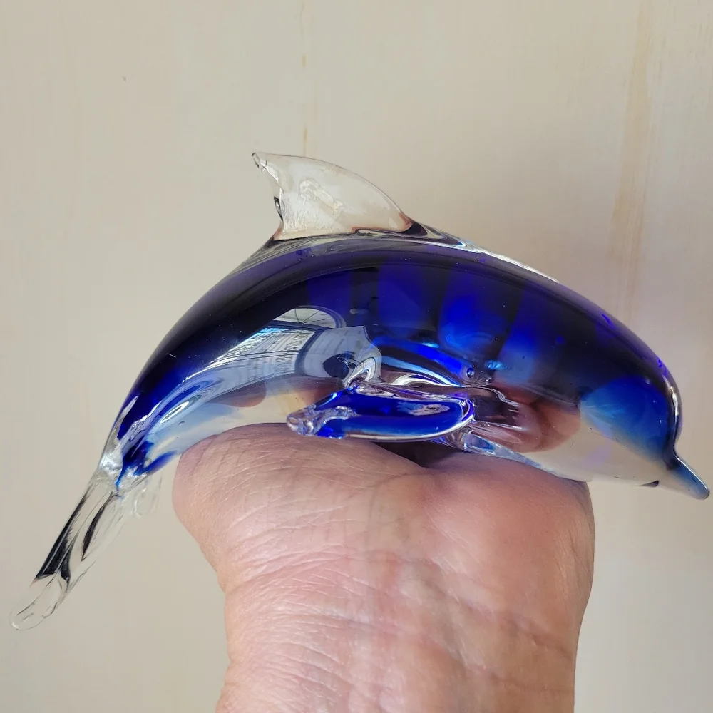Art Glass Dolphin ~ Arcing Dolphin ~ Decor ~ Paperweight